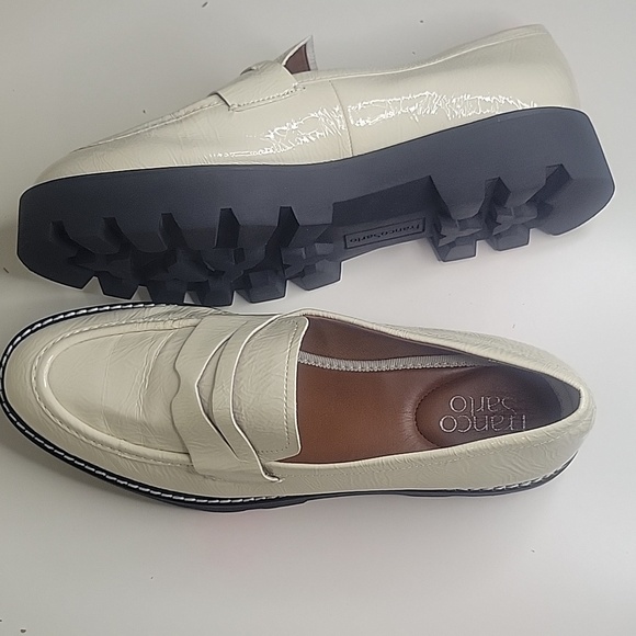 FRANCO SARTO Stylish White Loafers SIZE 9.5 beautiful shoes for ladies Moccasins - Picture 4 of 7